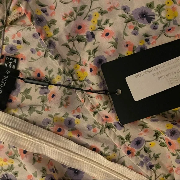 PrettyLittleThing Cream Ruffled Sundress NWT - Picture 7 of 7